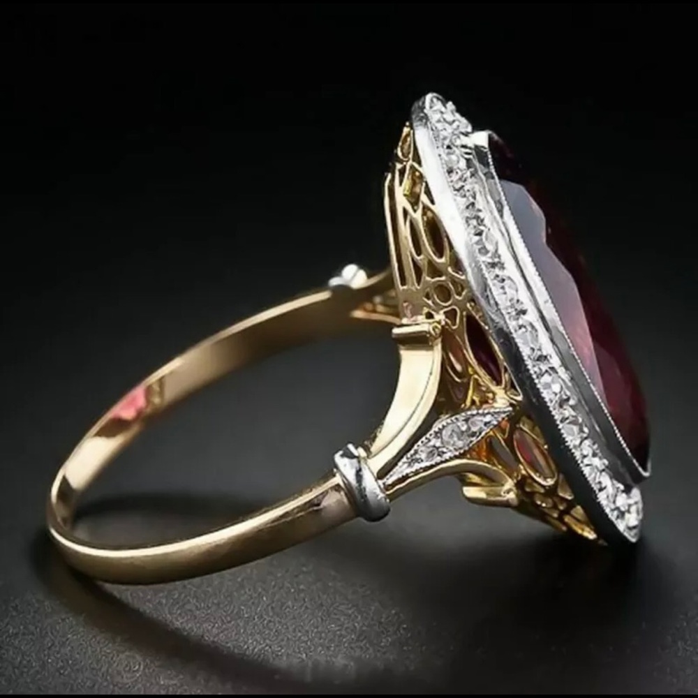 18kt Gold Plated Ruby Ring - Picture 5 of 10
